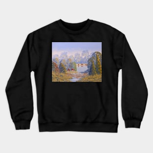 NSW River Crossing - Oil on Board Crewneck Sweatshirt